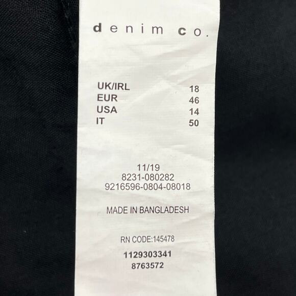 Denim Co Black Cotton High Rise Distressed Frayed 2" Denim Shorts Plus Size 14 - Picture 4 of 9